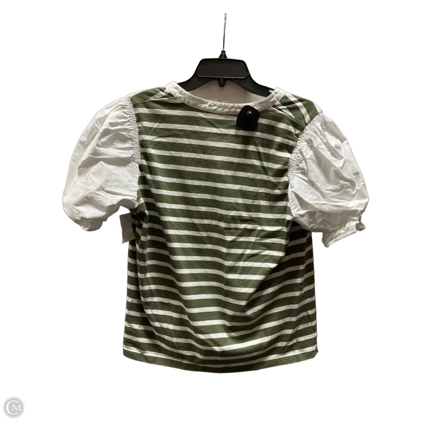 Top Short Sleeve By Veronica Beard In Green & White, Size: L
