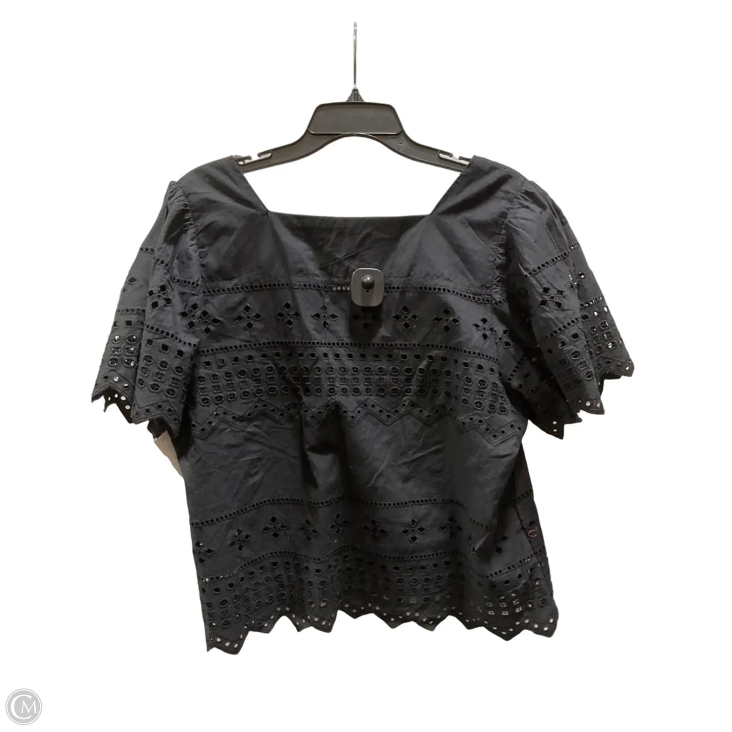 Top Short Sleeve By Nicole By Nicole Miller In Black, Size: L