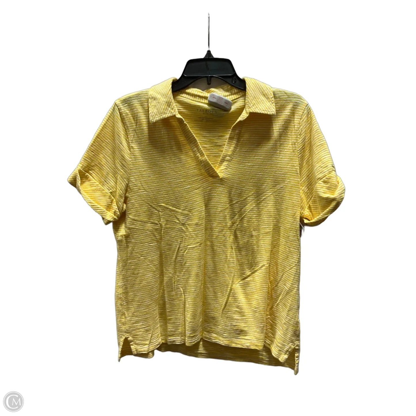 Top Short Sleeve By Talbots In Yellow, Size: L