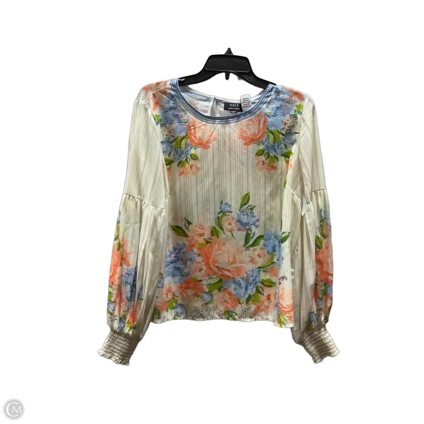 Top 3/4 Sleeve By Vici In Floral Print, Size: Xl