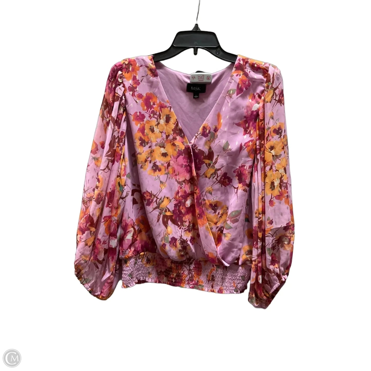 Top 3/4 Sleeve By Msk In Floral Print, Size: L