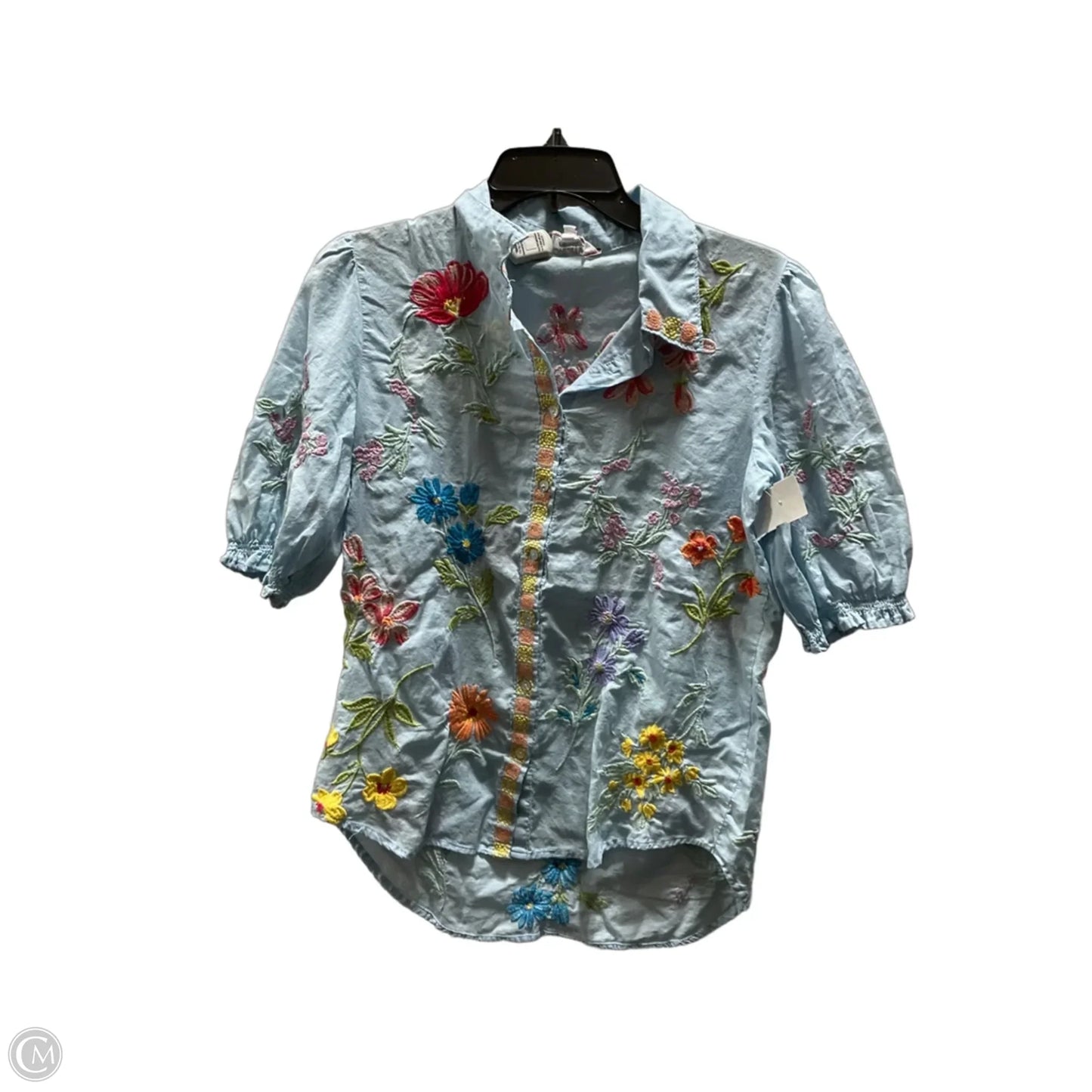 Top Short Sleeve By Johnny Was In Blue, Size: Xs
