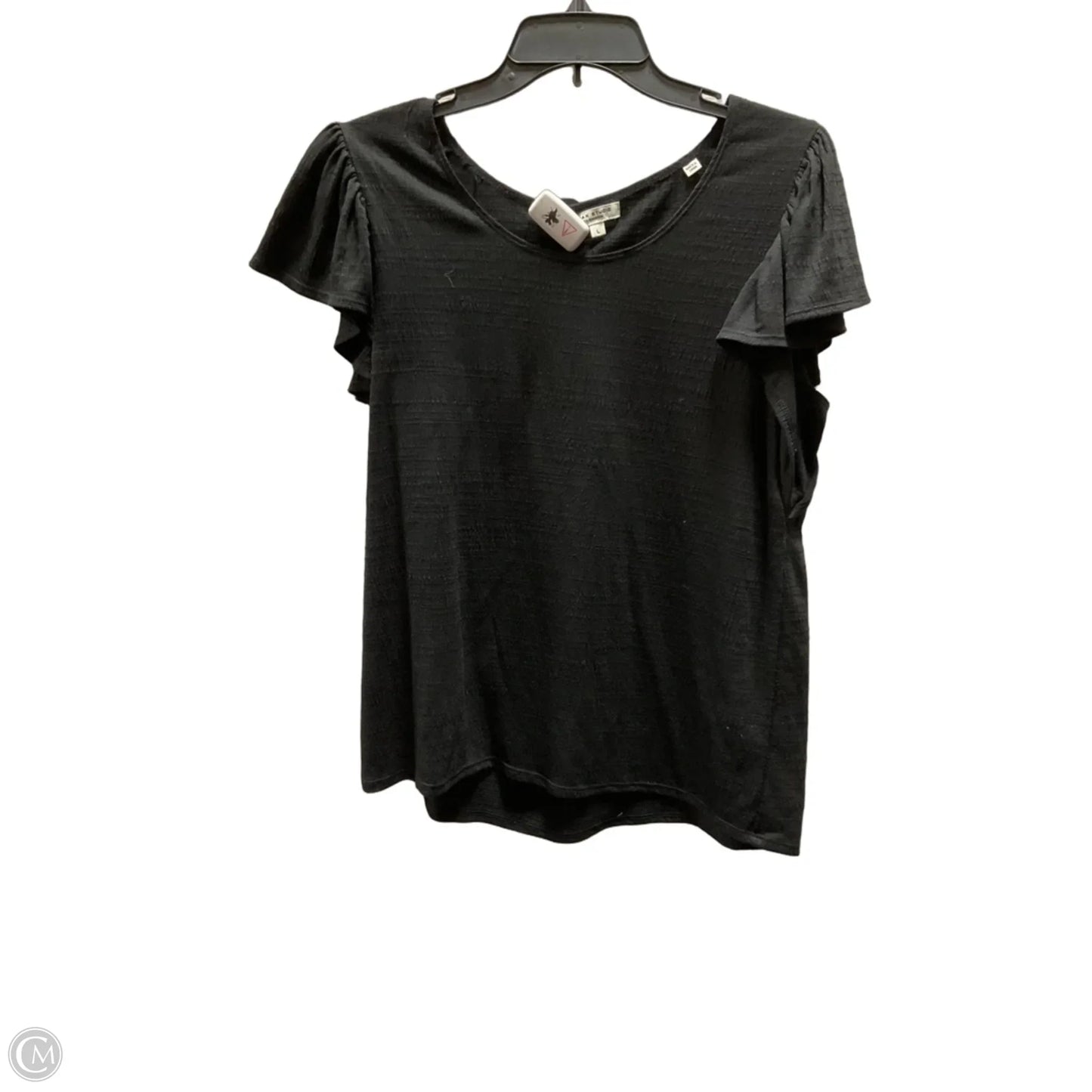 Top Short Sleeve By Max Studio In Black, Size: L