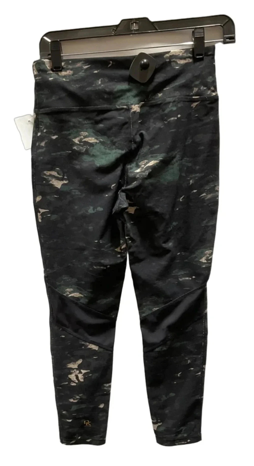 Athletic Leggings By Donna Karan In Black & Green, Size: S