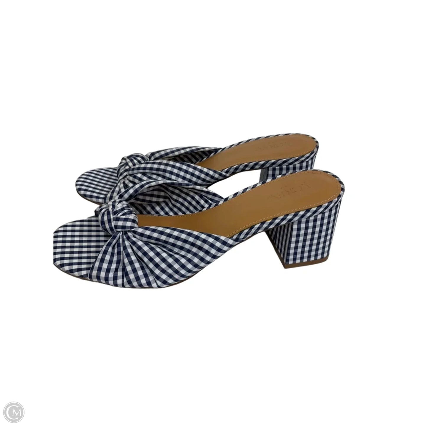 Shoes Heels Block By J. Crew In Blue & White, Size: 9