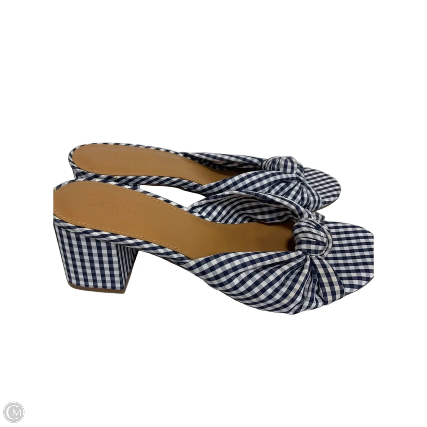 Shoes Heels Block By J. Crew In Blue & White, Size: 9