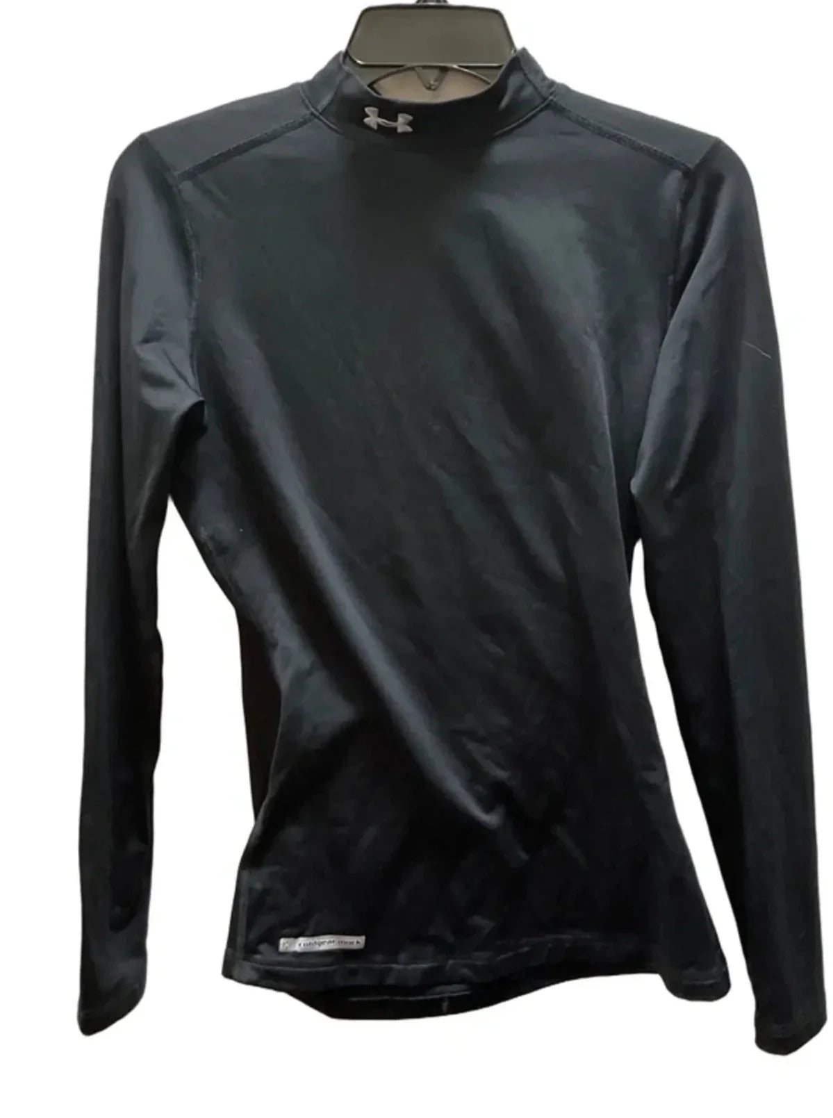 Athletic Top Long Sleeve Collar By Under Armour In Black, Size: M