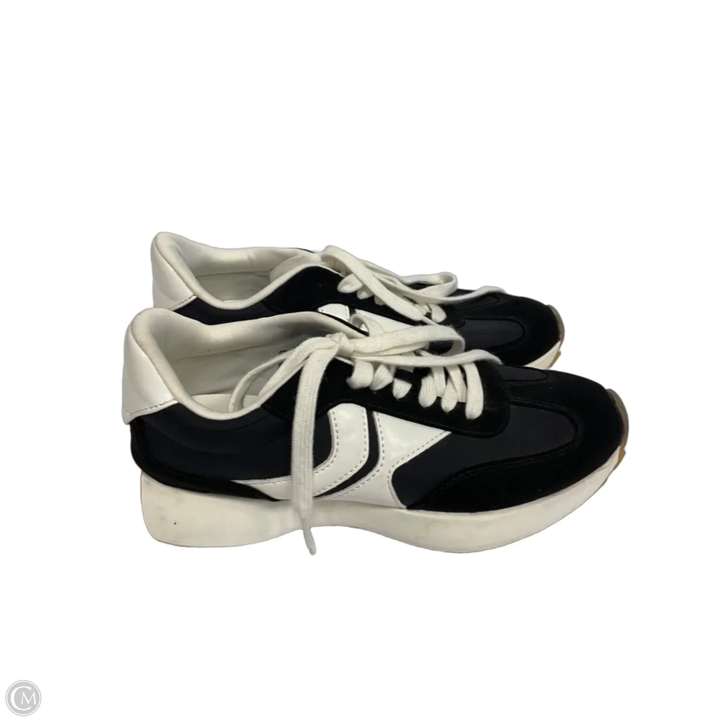 Shoes Athletic By Steve Madden In Black & Cream, Size: 8