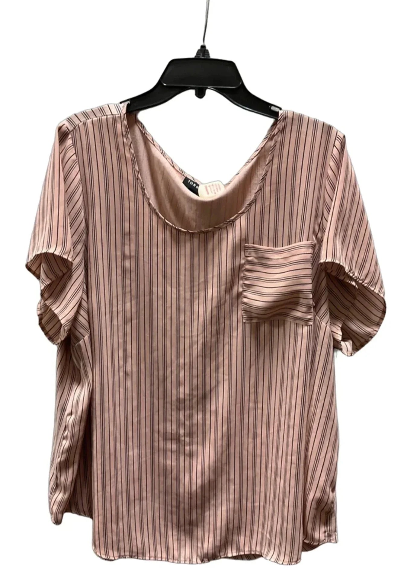 Top Short Sleeve By Torrid In Black & Pink, Size: 3x