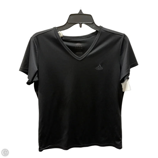 Athletic Top Short Sleeve By Adidas In Black, Size: S