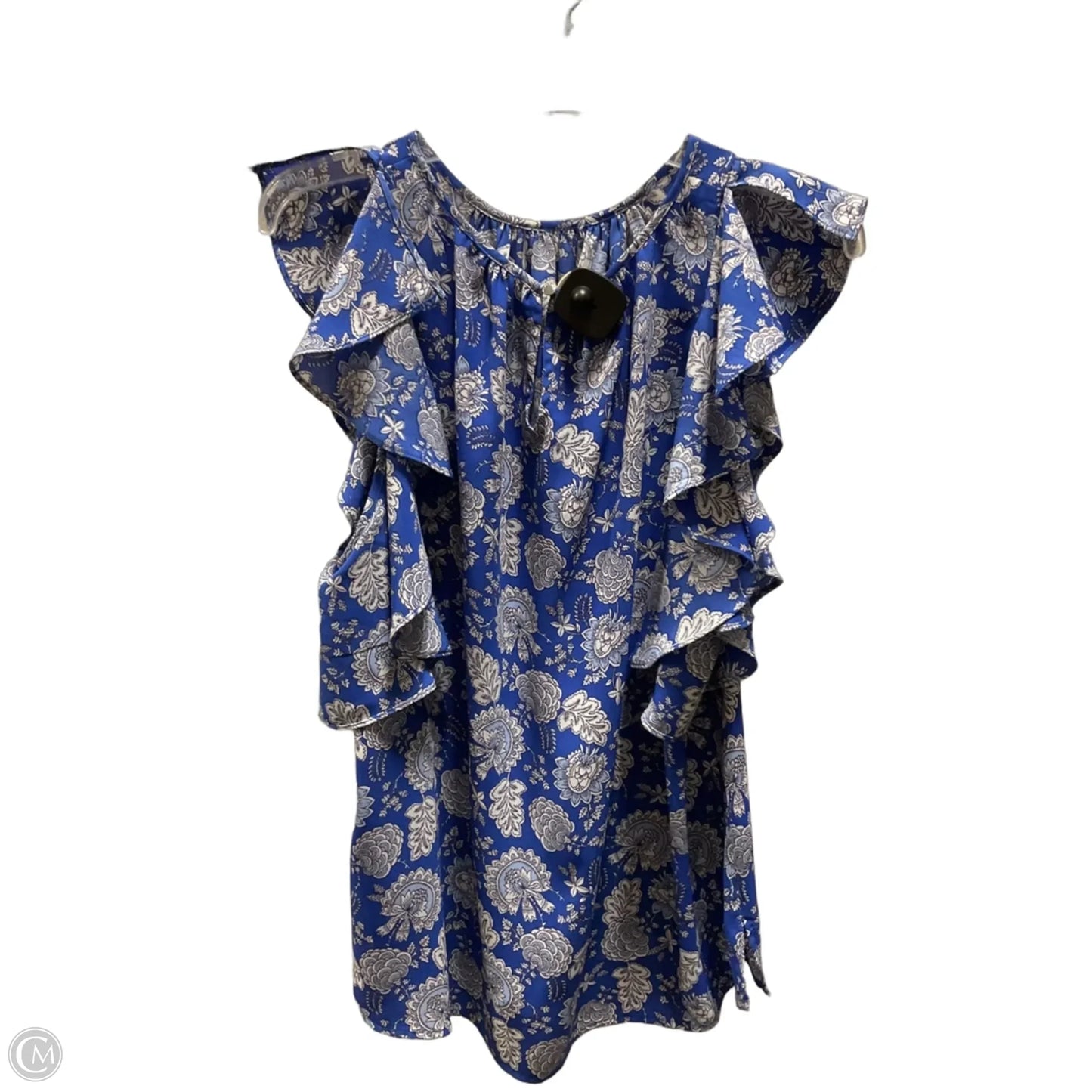 Top Sleeveless By Vince Camuto In Blue & White, Size: L
