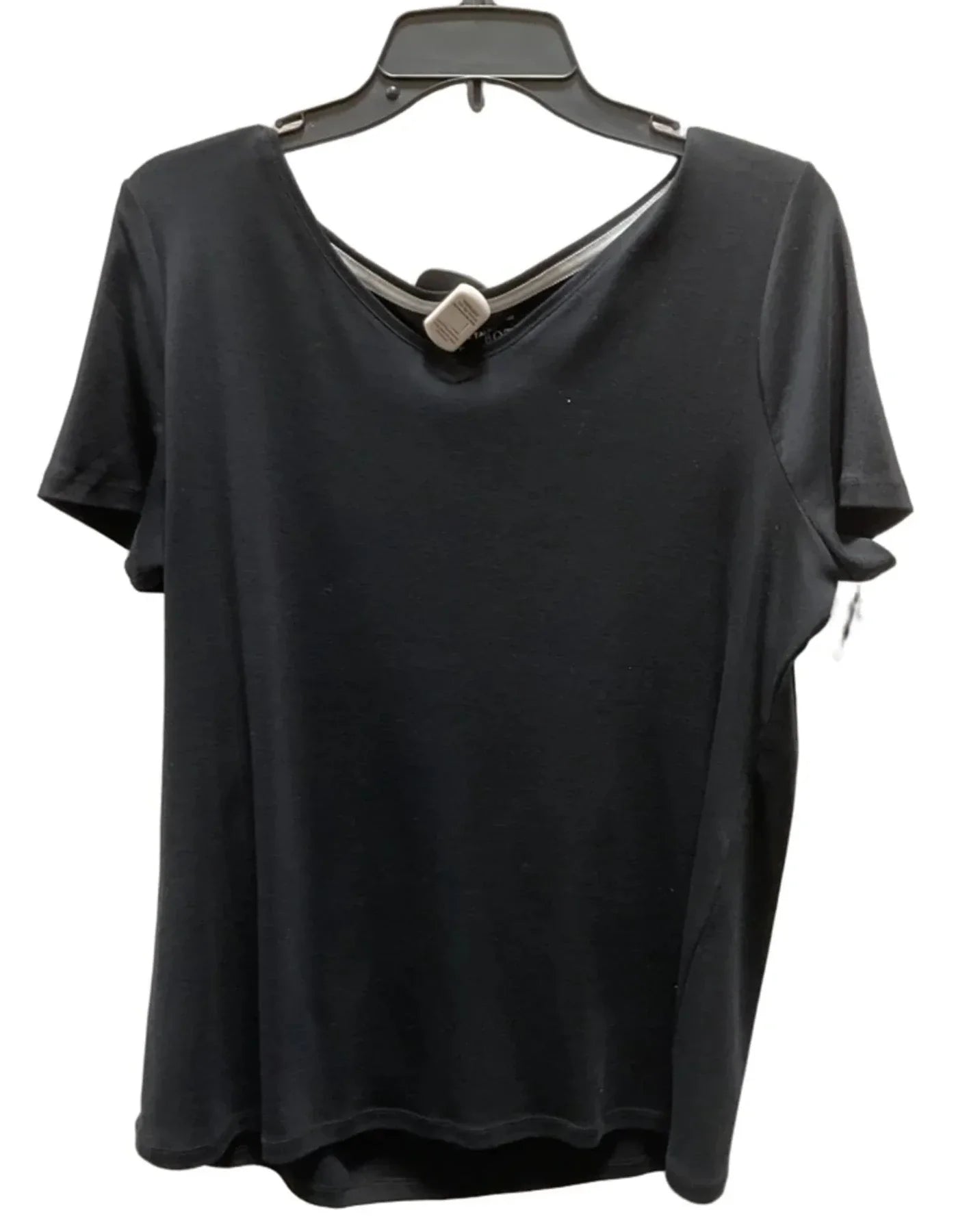 Top Short Sleeve By Talbots In Black, Size: 1x