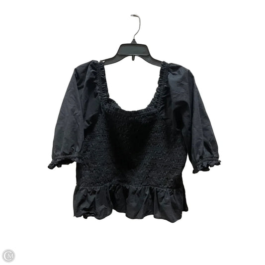 Top Short Sleeve By Loft In Black, Size: Xl