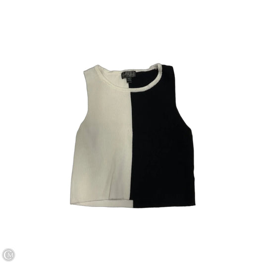 Top Sleeveless By Say What In Black & White, Size: Xl