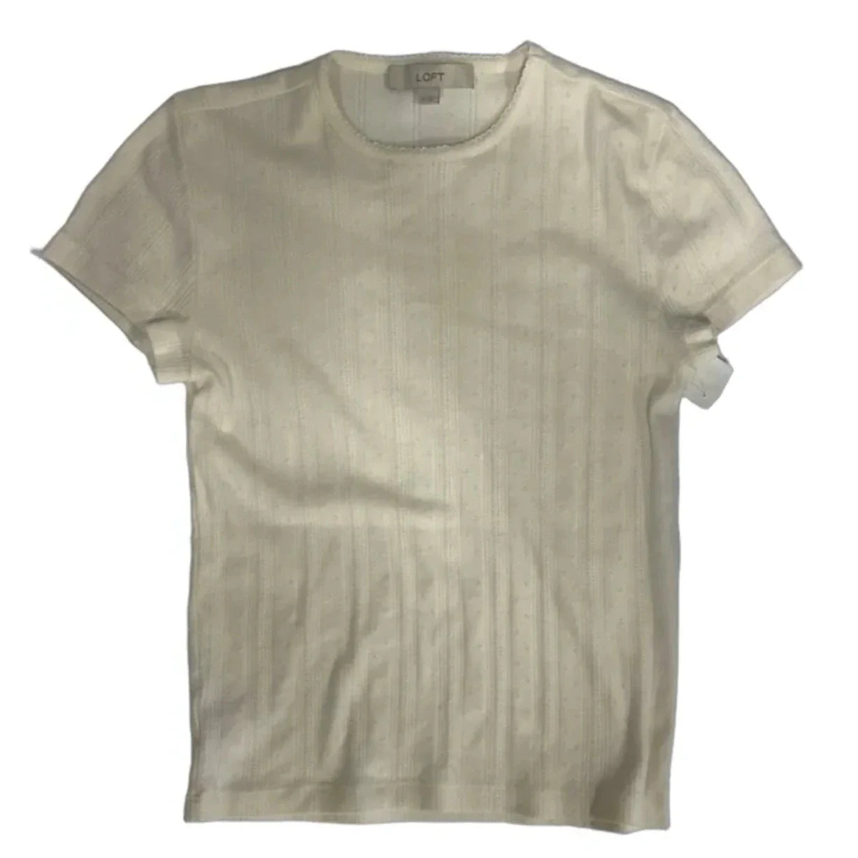 Top Short Sleeve By Loft In White, Size: M