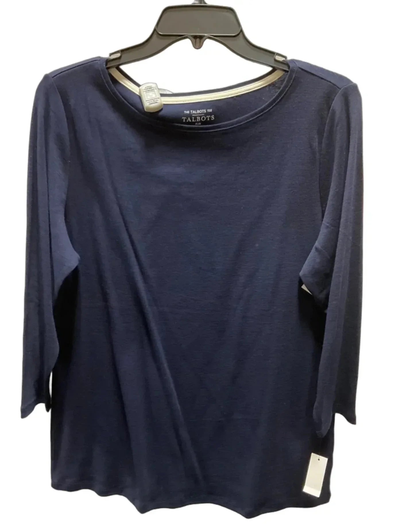 Top 3/4 Sleeve By Talbots In Blue, Size: 1x
