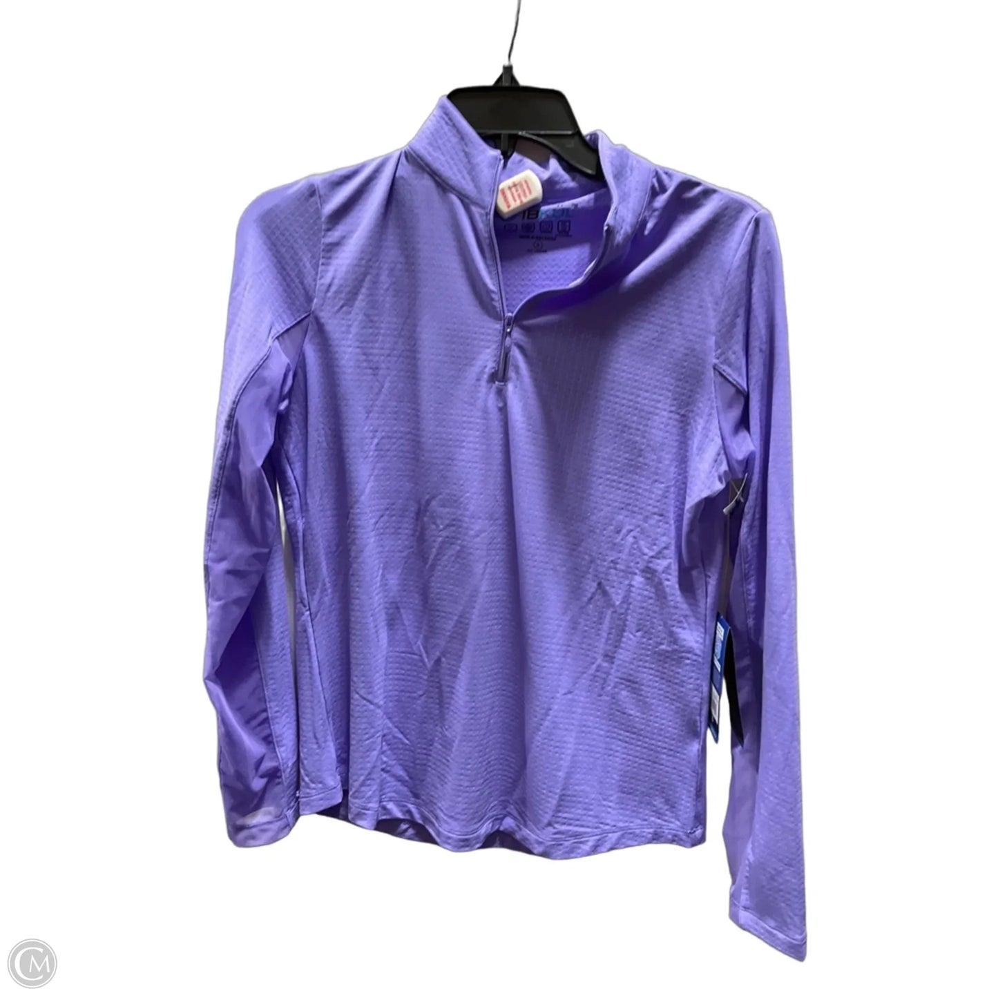 Athletic Top Long Sleeve Collar By Ibkul In Purple, Size: S