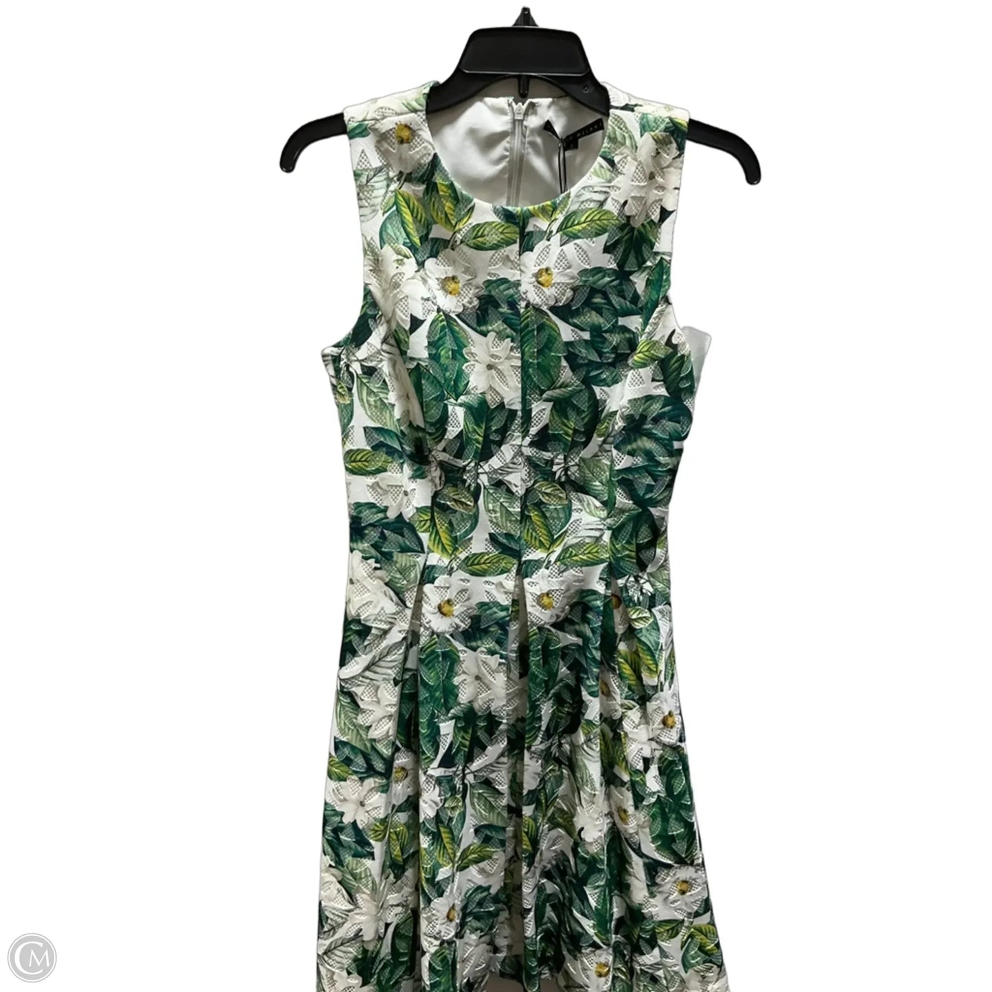 Dress Casual Midi By Antonio Melani In Green & White, Size: 2