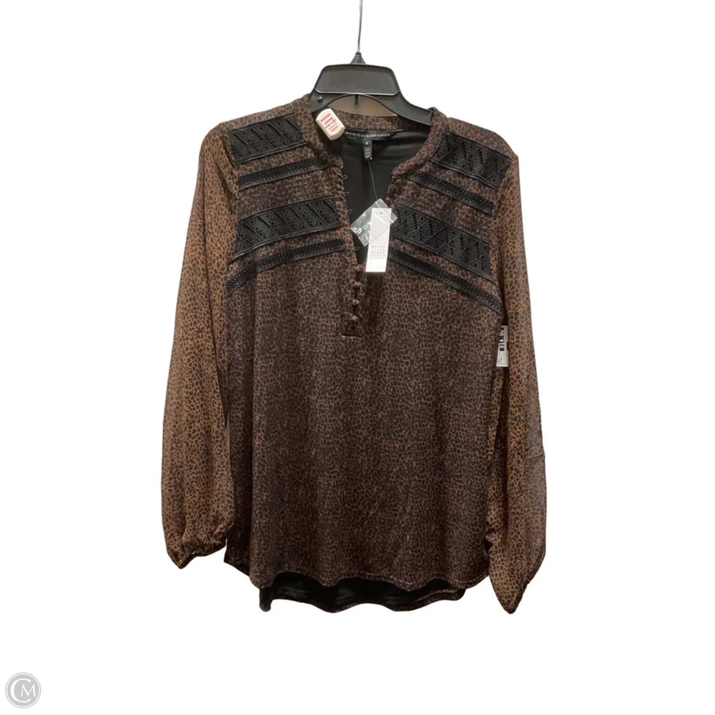 Top Long Sleeve By White House Black Market In Black & Brown, Size: M