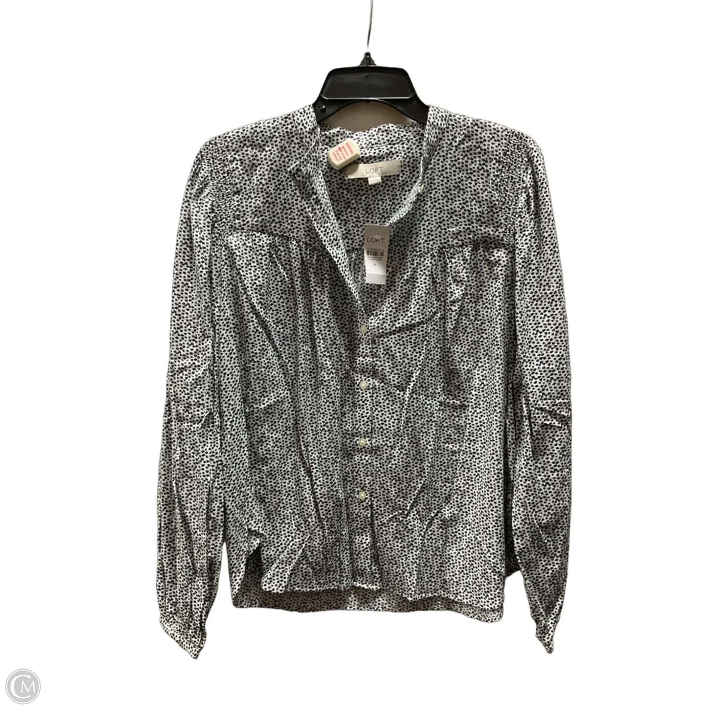 Blouse Long Sleeve By Loft In Black & White, Size: M