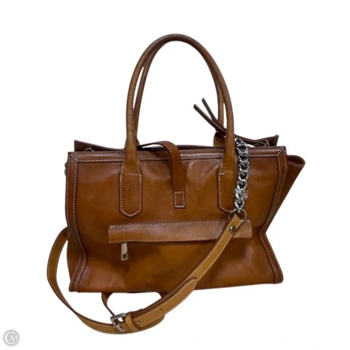 Handbag Leather By Cma, Size: Medium