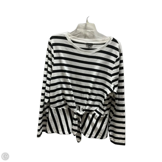 Top Long Sleeve By Talbots In Striped Pattern, Size: Xl