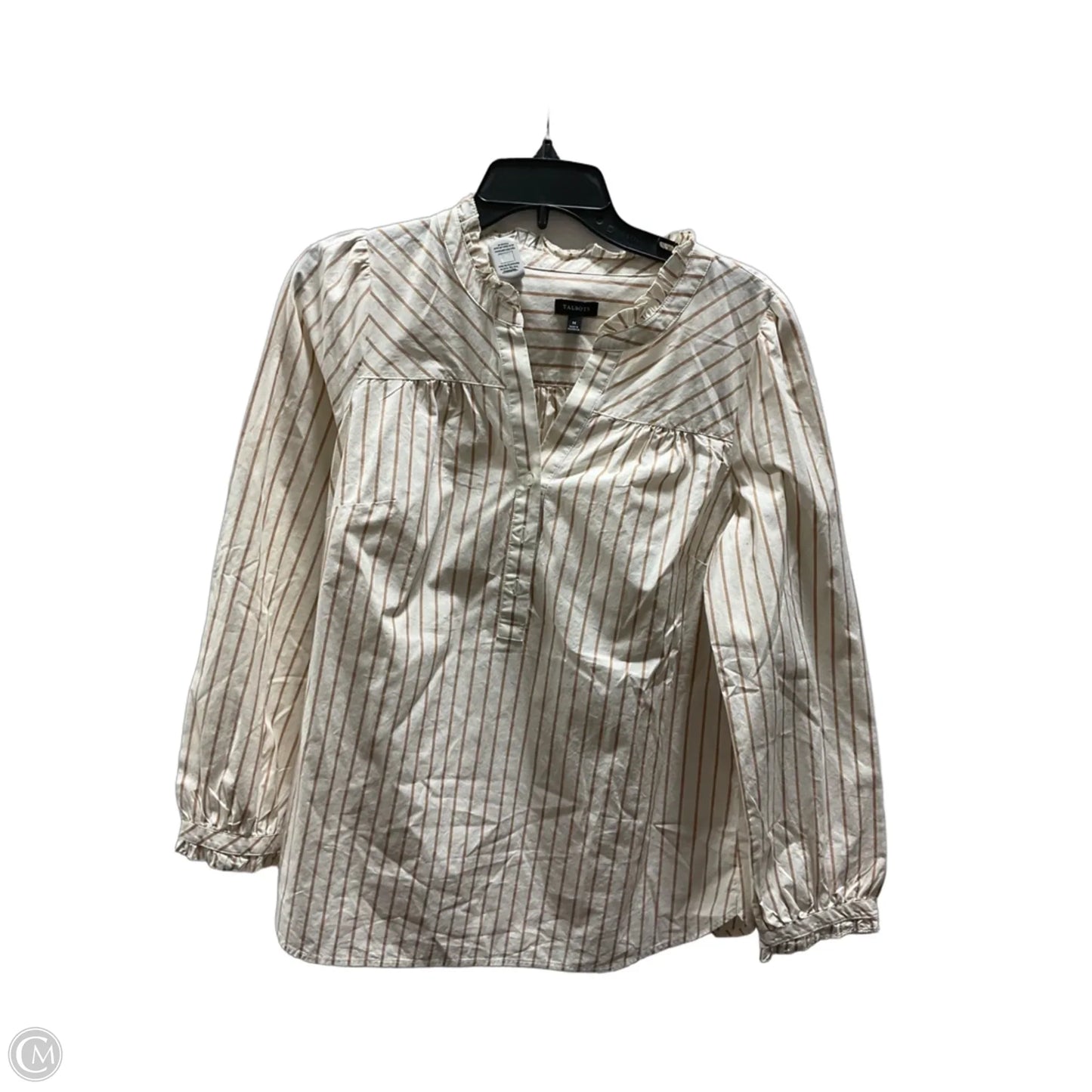 Top Long Sleeve By Talbots In Cream, Size: M
