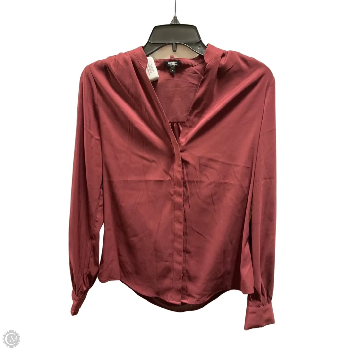 Blouse Long Sleeve By Express In Red, Size: S