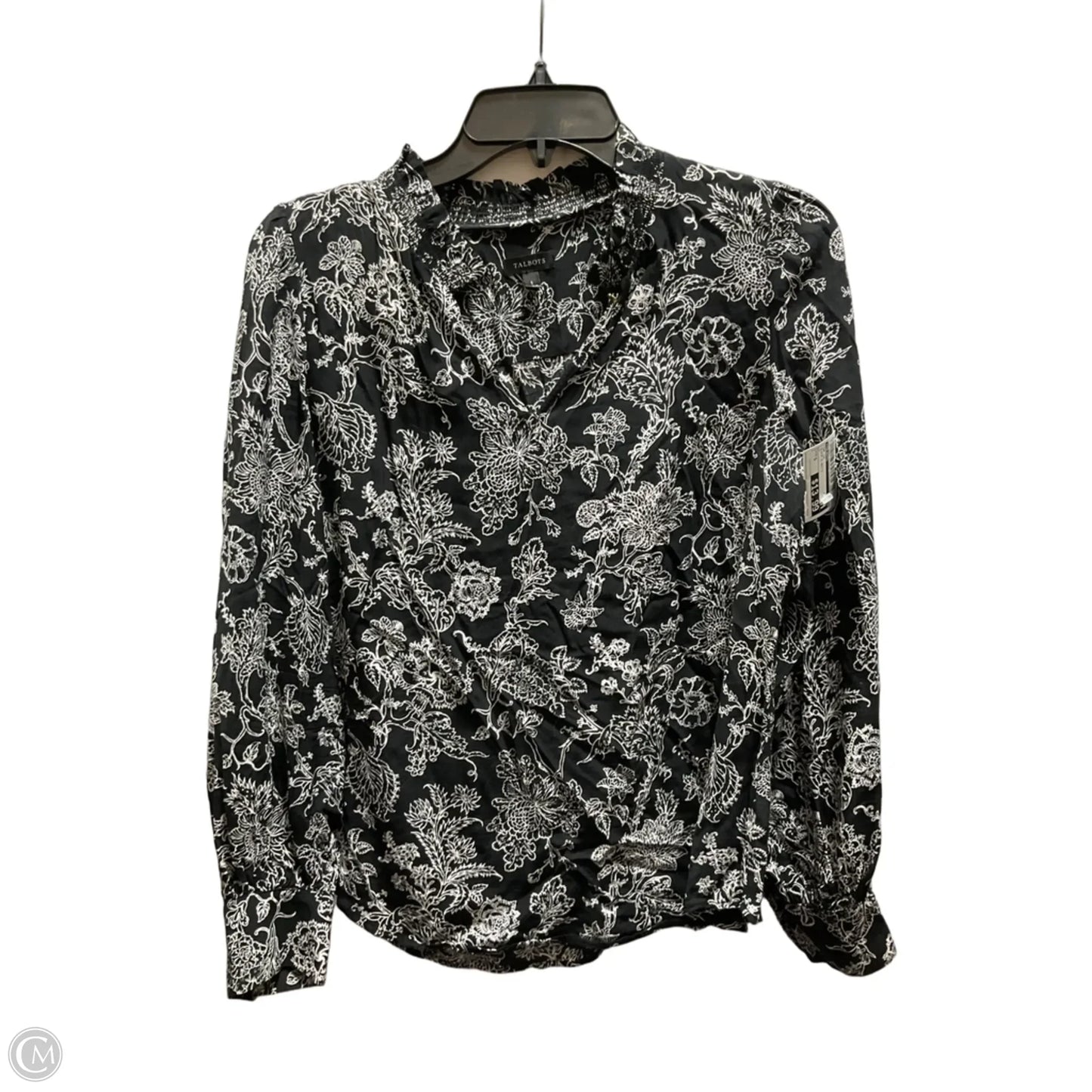 Top Long Sleeve By Talbots In Black & White, Size: S