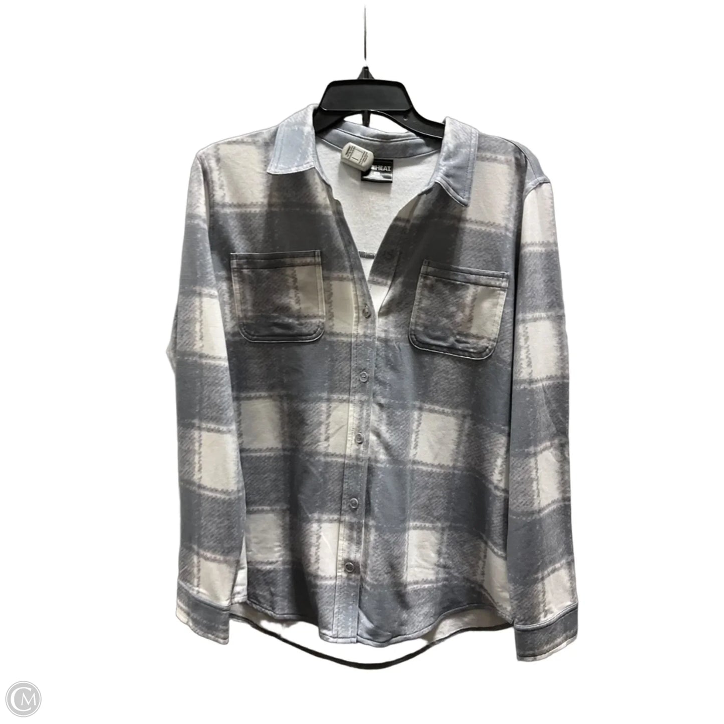 Blouse Long Sleeve By 32 Degrees In Grey, Size: M