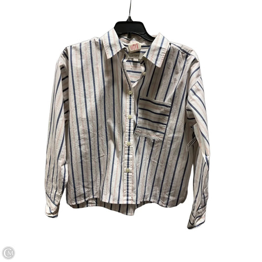 Blouse Long Sleeve By Loft In Striped Pattern, Size: S