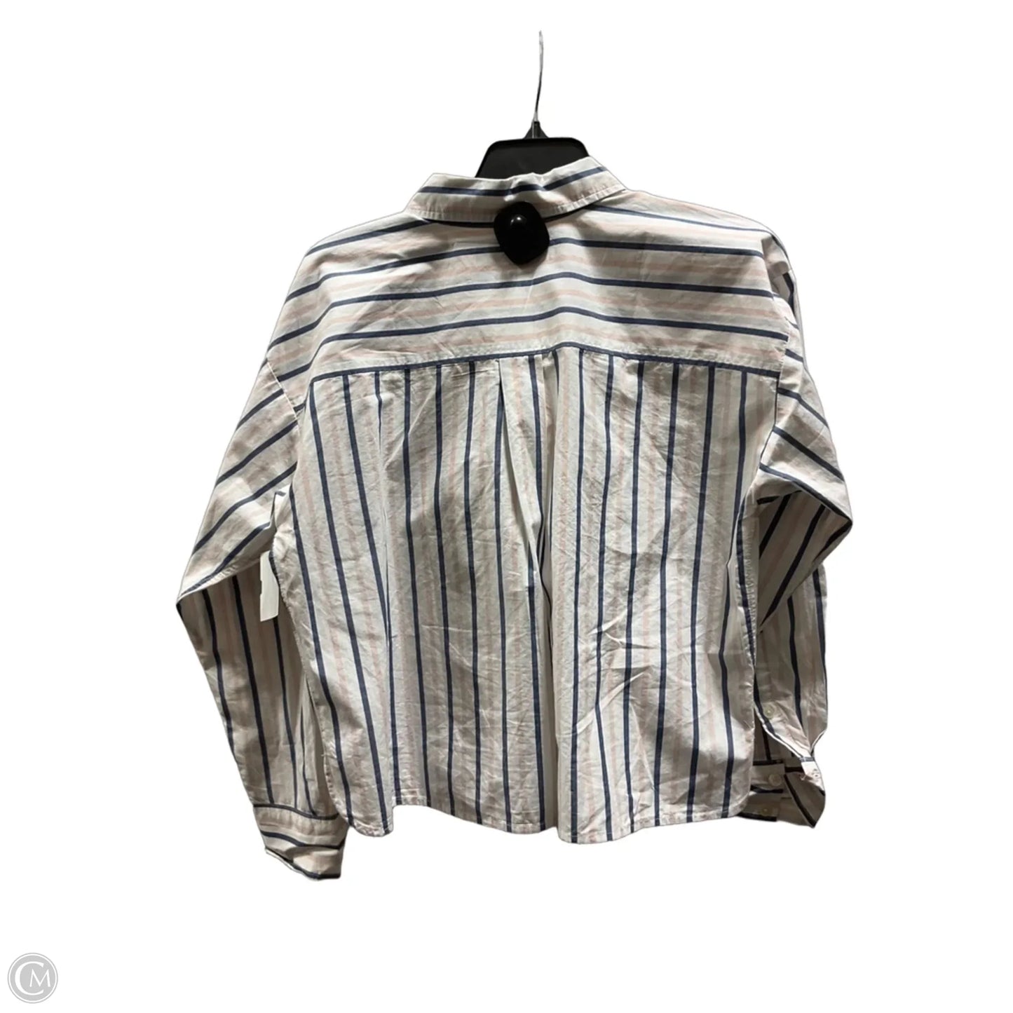 Blouse Long Sleeve By Loft In Striped Pattern, Size: S