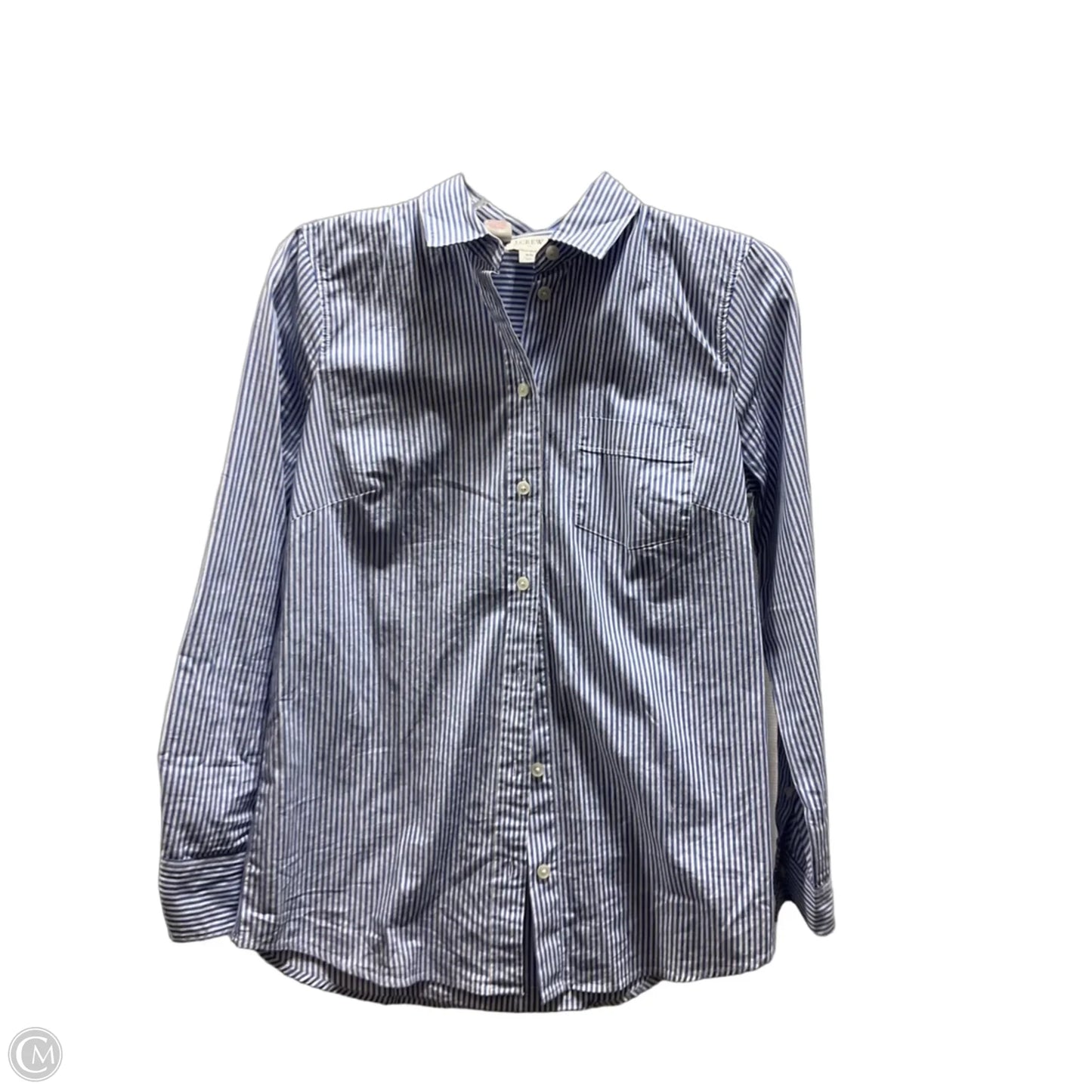 Blouse Long Sleeve By J. Crew In Striped Pattern, Size: Xs