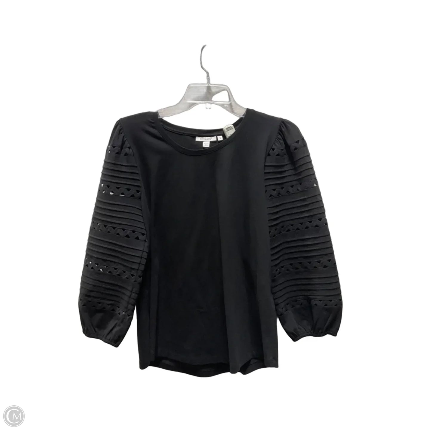 Top Long Sleeve By Chicos In Black, Size: M