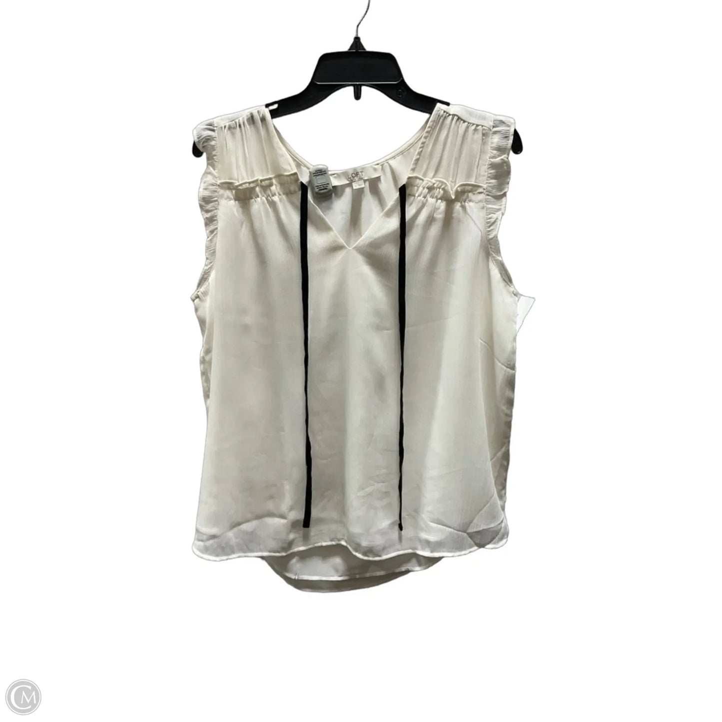 Top Sleeveless By Loft In Cream, Size: M