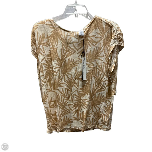 Top Short Sleeve By Nicole Miller In Tan, Size: S