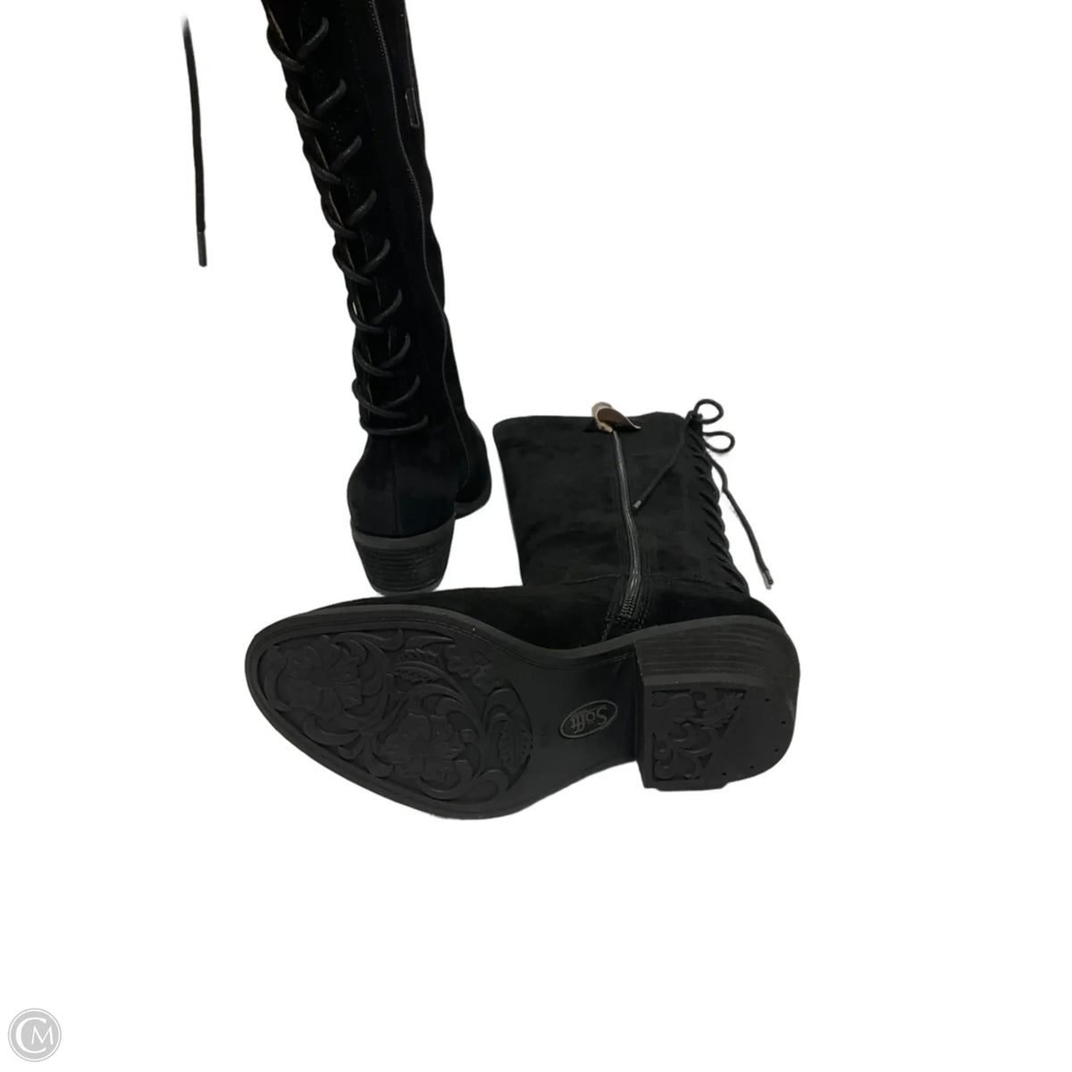 Boots Ankle Heels By Sofft In Black, Size: 6.5