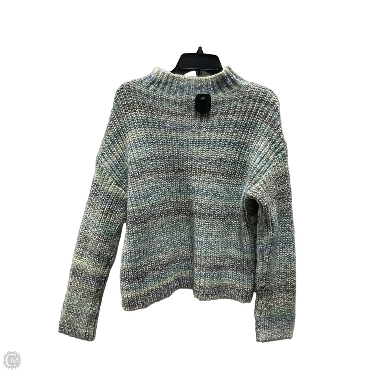 Sweater By Loft In Green & Grey, Size: S