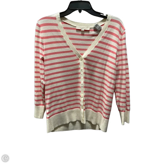 Cardigan By Loft In Orange & White, Size: M