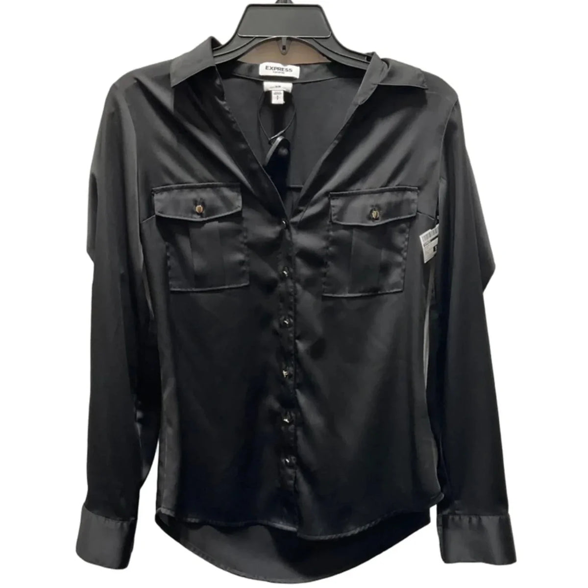 Blouse Long Sleeve By Express In Black, Size: S
