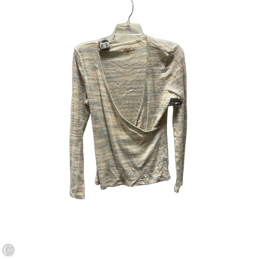 Top Long Sleeve By Madewell In Cream & Pink, Size: M