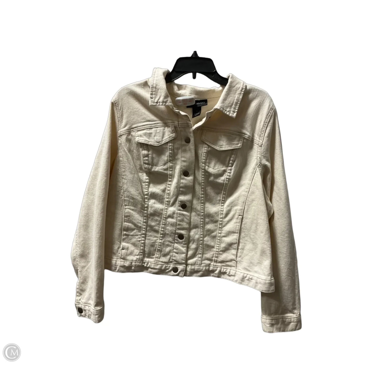 Jacket Denim By Lane Bryant In White, Size: 18