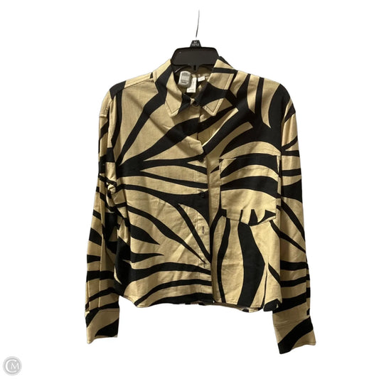 Blouse Long Sleeve By Joie In Black & Brown, Size: Xs