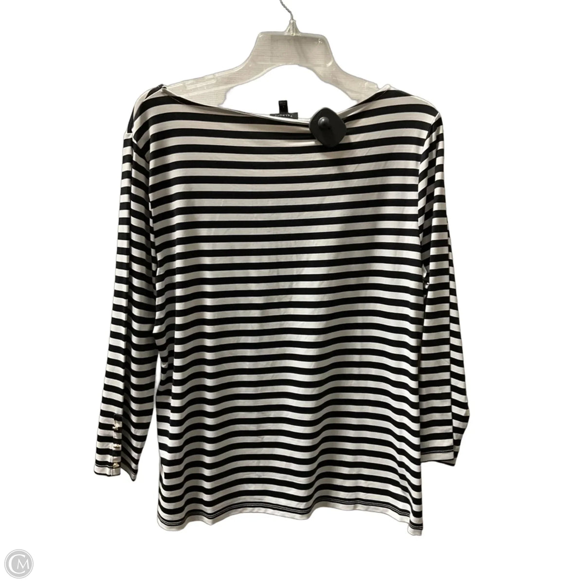 Top Long Sleeve By Talbots In Striped Pattern, Size: L