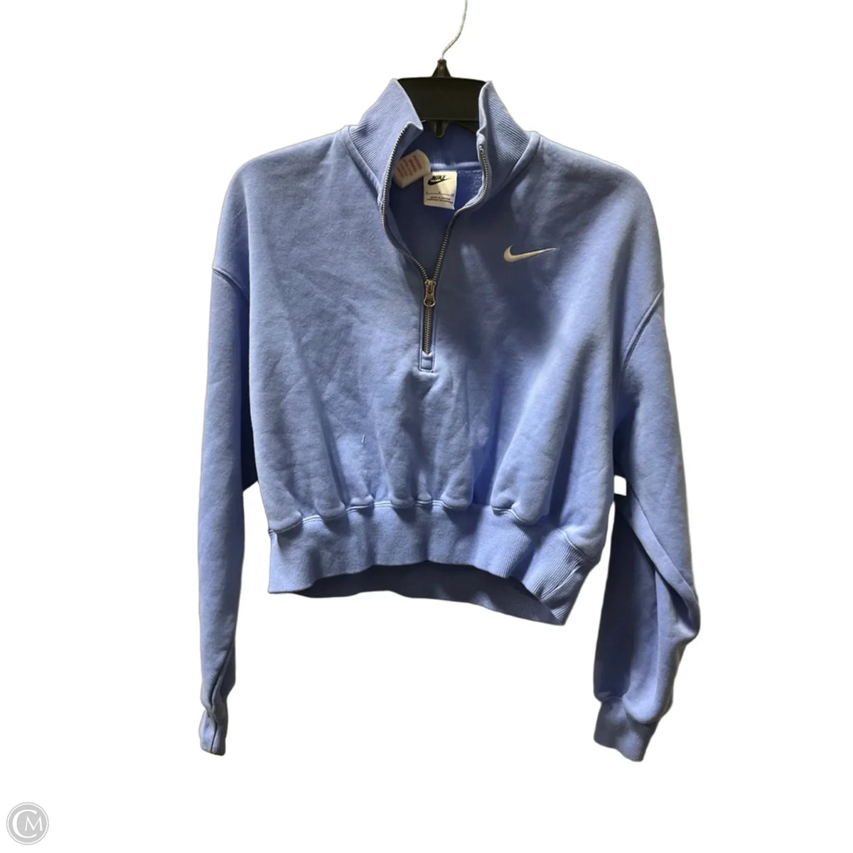 Athletic Sweatshirt Collar By Nike In Blue, Size: S