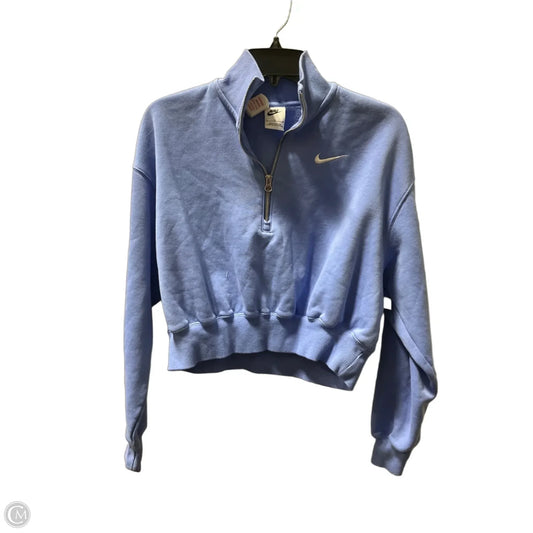 Athletic Sweatshirt Collar By Nike In Blue, Size: S