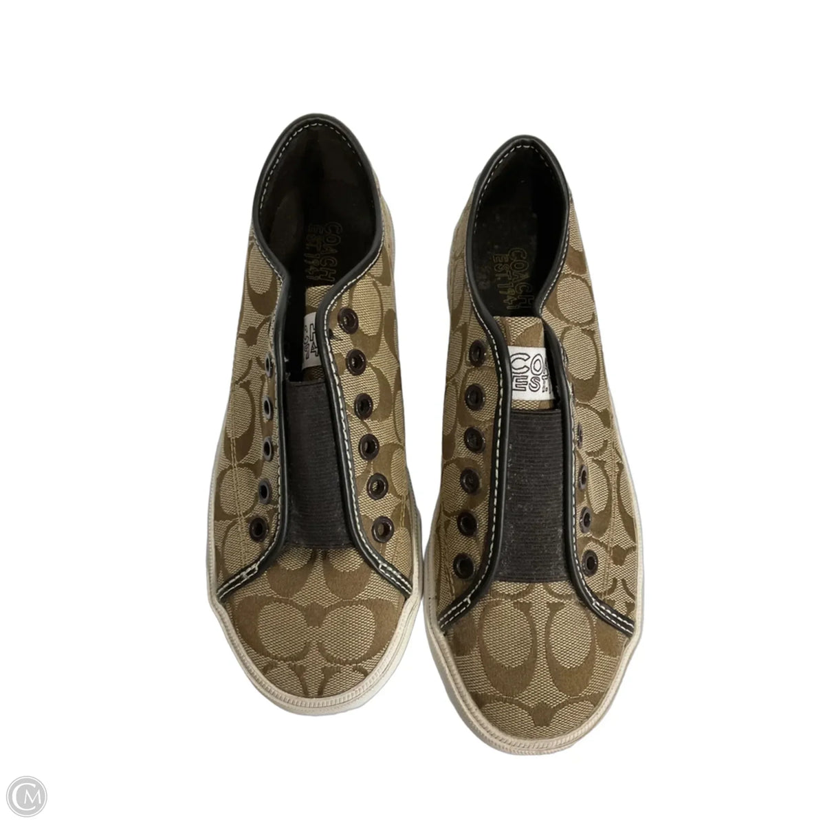 Shoes Designer By Coach In Brown & White, Size: 7