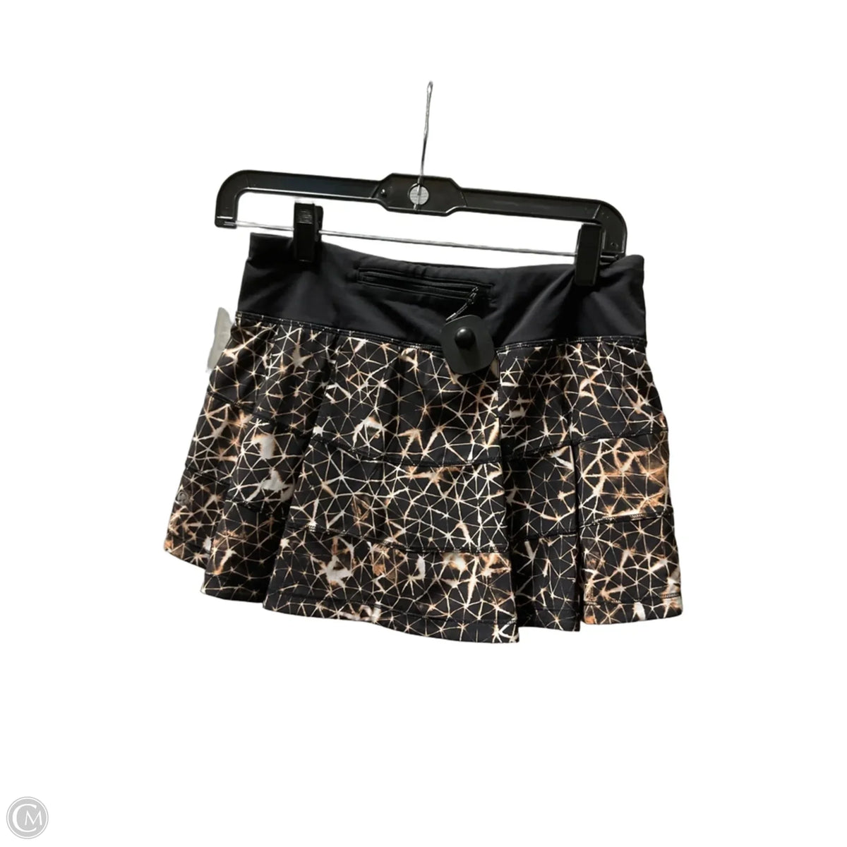 Athletic Skort By Lululemon In Black & Gold, Size: 4