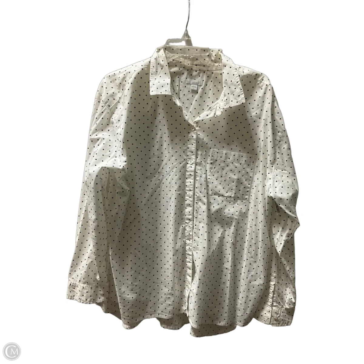 Blouse Long Sleeve By J. Jill In Polkadot Pattern, Size: L