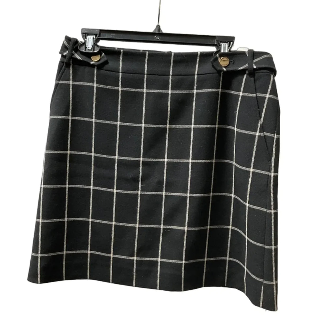 Skirt Midi By Loft In Black & White, Size: 10